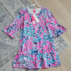 NWT Lilly Pulitzer Girls Sorrento Dress In Mandevilla Pink SzXL (12-14)